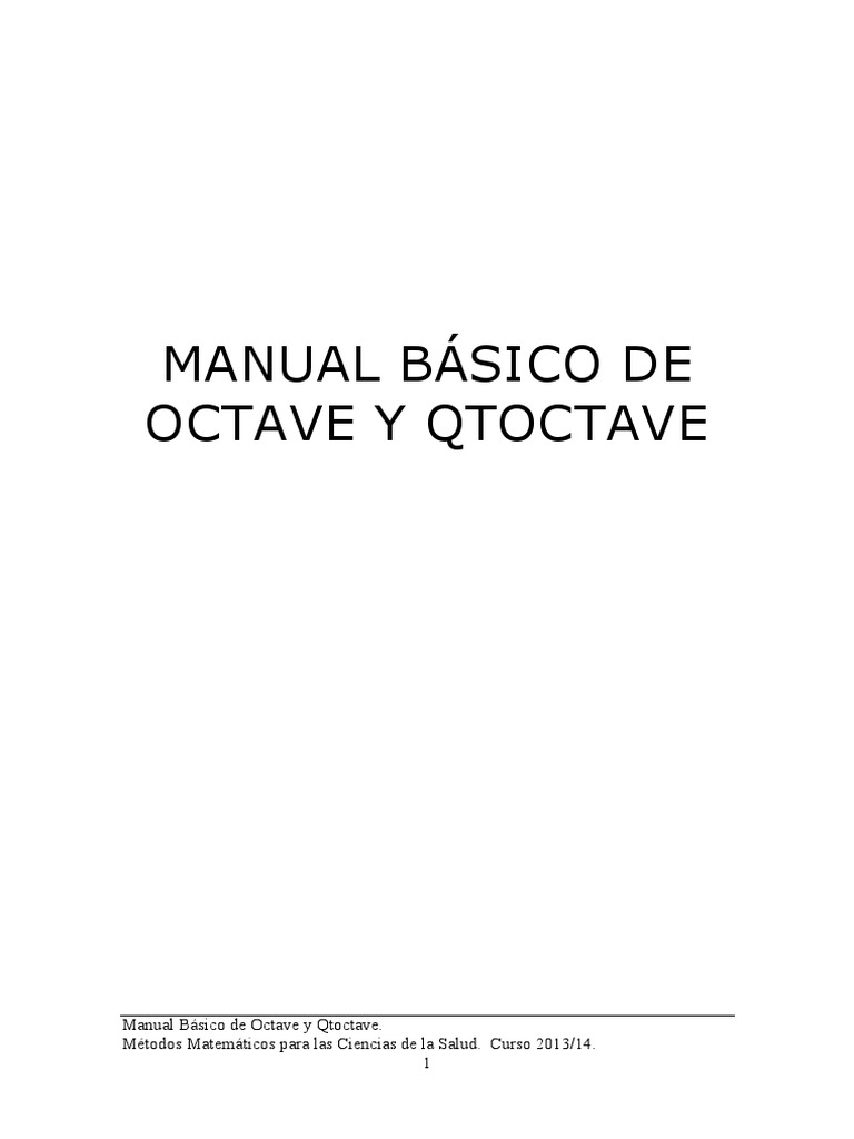 Manual de Octave y Qtoctave 2013/14 | PDF | Archivo de computadora ...