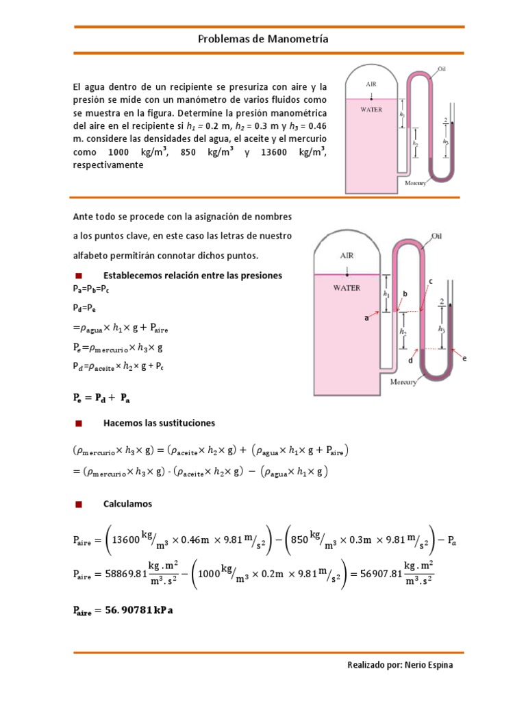 Ejercicios de Manometria4 | PDF
