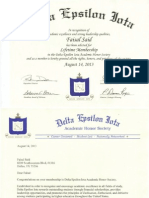 Delta Epsilon Iota Certificate