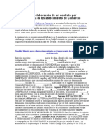 Modelo Para La Elaboracion de Un Contrato Por Compraventa de Establecimiento de Comercio