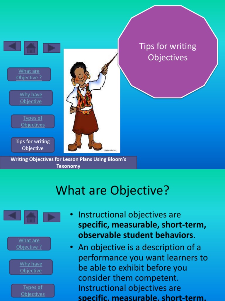Tips For Writing Objective | PDF | Lesson Plan | Teaching