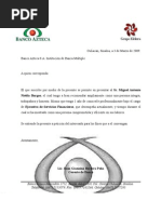 Carta de recomendación laboral