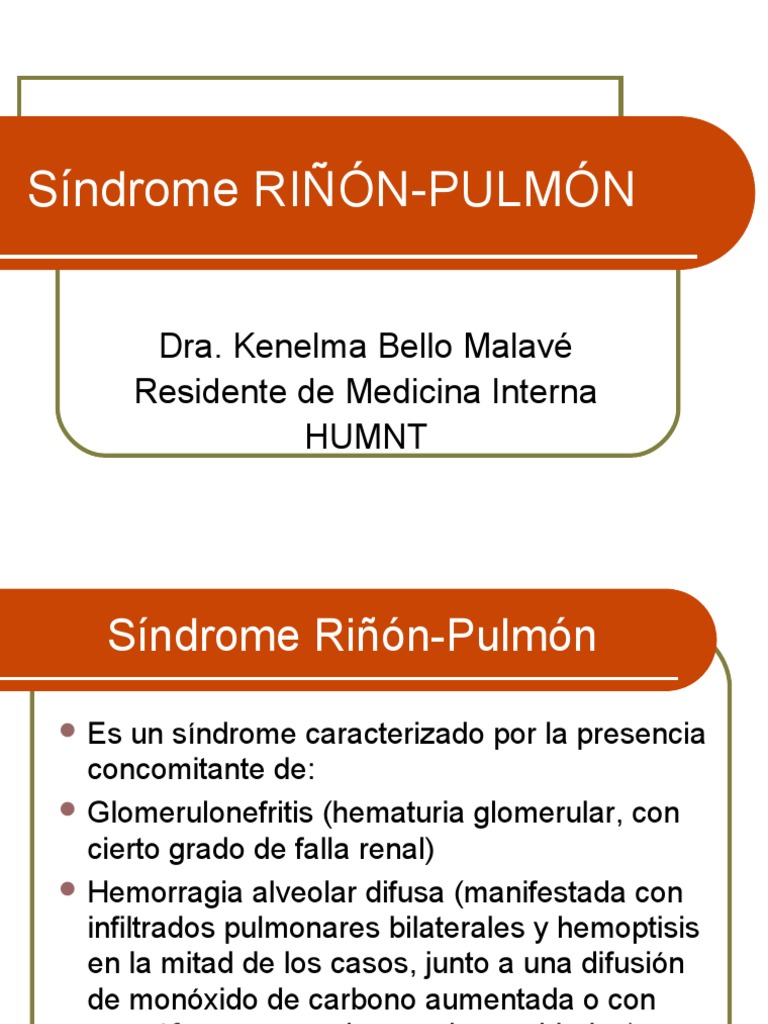 Síndrome Riñón-Pulmón: Causas y Tratamiento | PDF | Especialidades ...