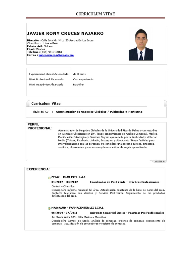 Project planner cv picture