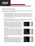 Answering the Essay Short Answer Exam Question