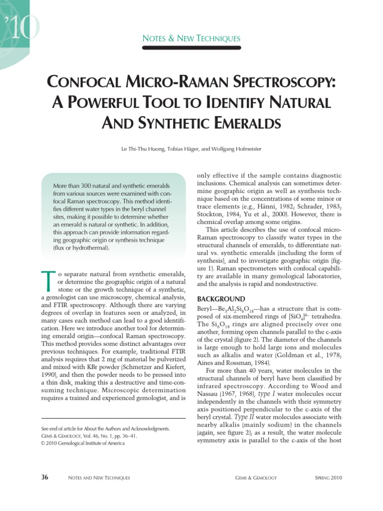 Confocal Micro Raman Spectros | PDF | Raman Spectroscopy | Gemstone