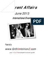 June 2013 Current Affairs - International Events