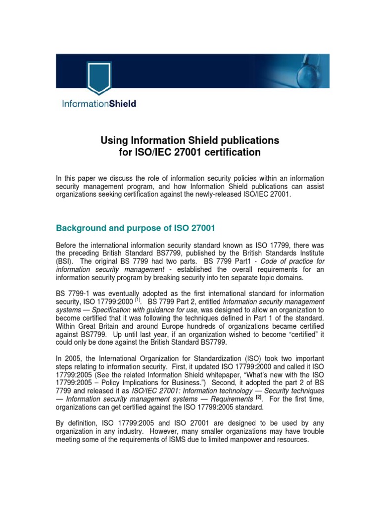 ISO 27001 Certification | PDF | Information Security | Security