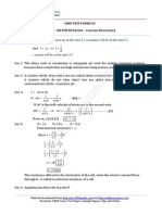 CBSE Class 12 Physics Test Paper Answers