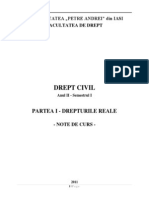 DREPT CIVIL - Drepturi Reale. Suport de Curs