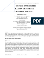 Effect of feed rate on surface roughness