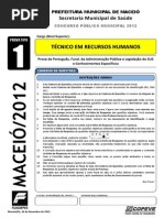 Prova - Tecnico Em Recursos Humanos - Tipo 1