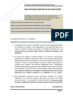 Modificacións nos criterios específicos de avaliación (novembro 2013)
