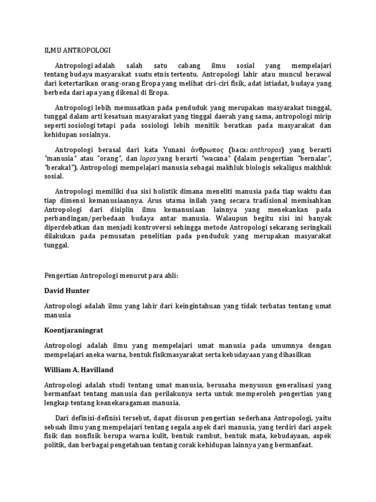 Ilmu Antropologi