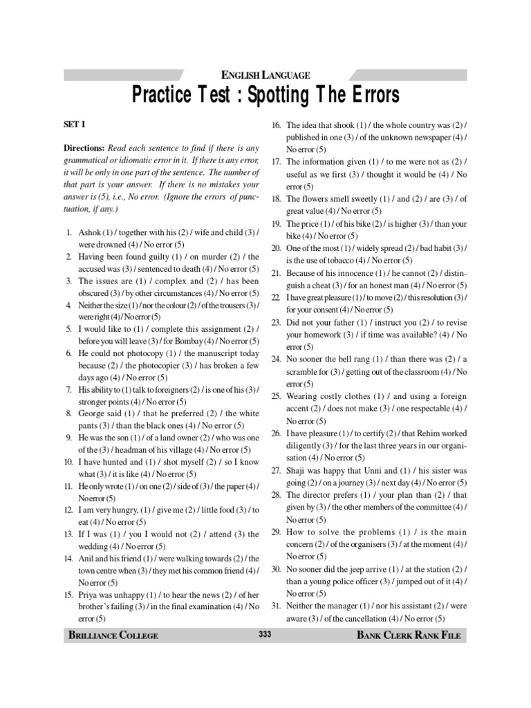 1008071281167397Practice Test Spotting Errors