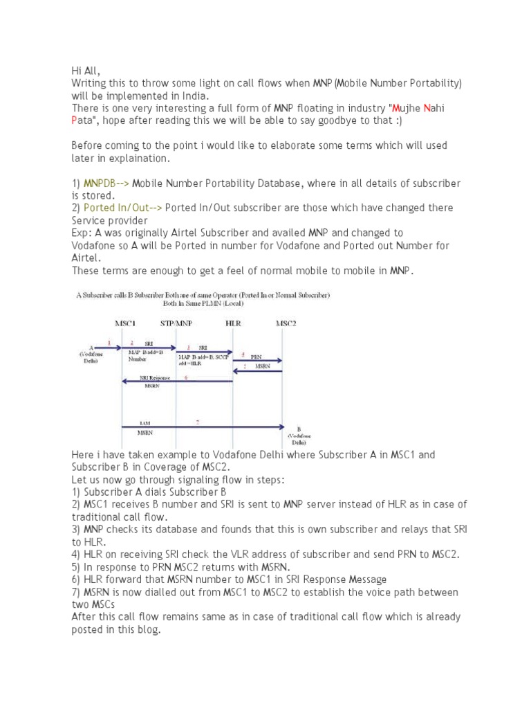 MNP Call Flow Implementation in India | PDF