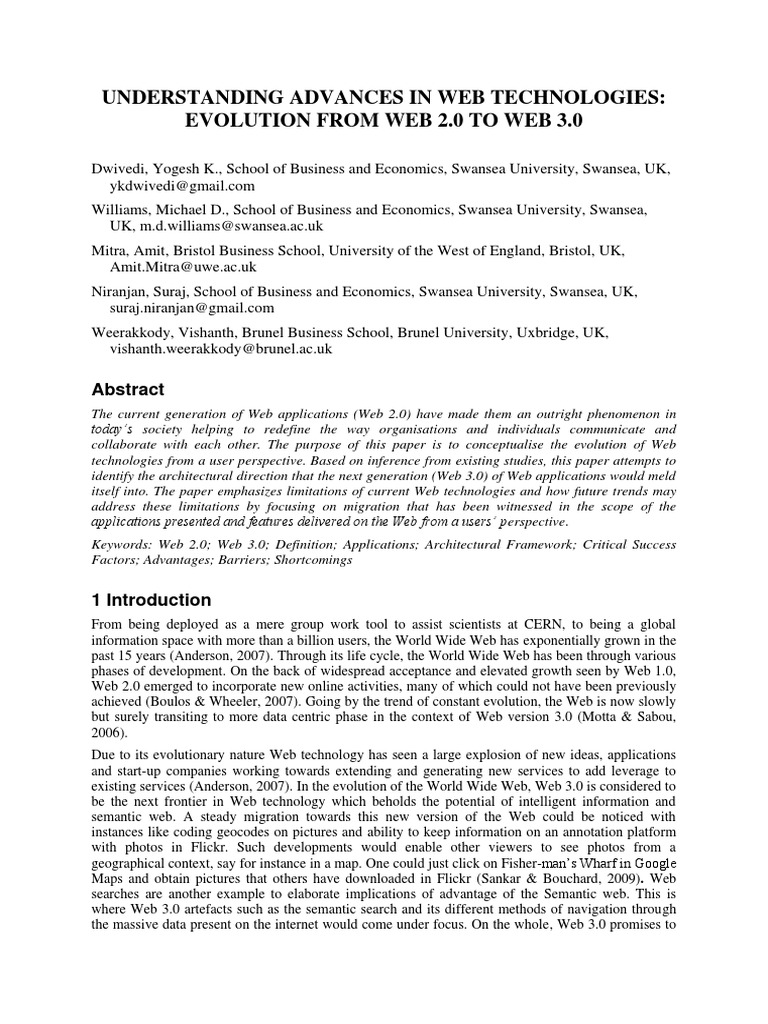 Understanding Advances Web Technologies | PDF | Semantic Web | Web 2.0