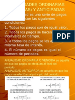 Anualidades Ordinarias -Vencidas- y Anticipadas