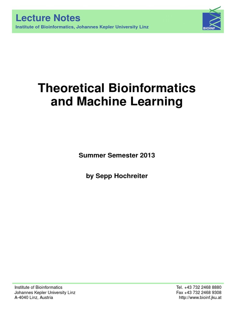 Theoretical Bioinformatics and Machine Learning - Hochreiter - 2013 ...