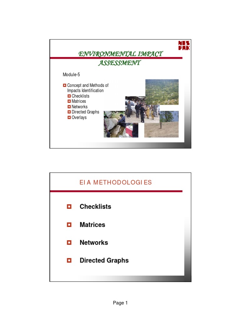 EIA Checklist and Impact Assessment Methods | PDF | Environmental ...