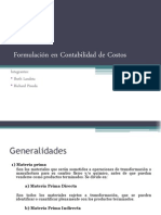 Formulación en Contabilidad de Costos presentación