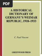 Download C Paul Vincent a Historical Dictionary of Germanys Weimar Republic 1918-1933 1997 by Stefan Stankovic SN187840853 doc pdf