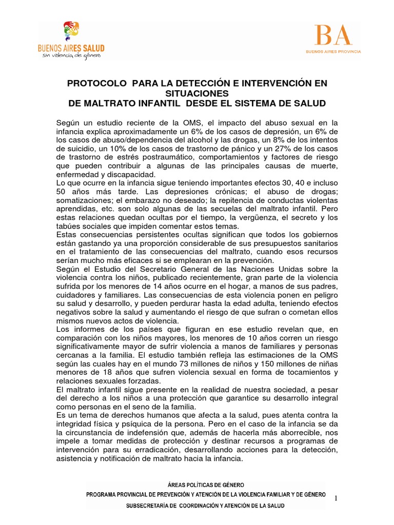 Tipos de Maltrato Infantil y Detección | PDF | Abuso infantil | Adultos