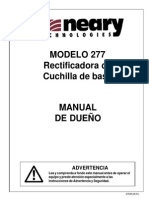 Modelo 277 Rectificadora de Cuchilla de Base: Advertencia