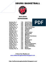 Williamsburg 9th - 10th Schedule 13-14