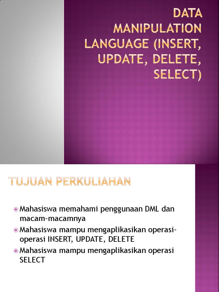 DML Update Delete Dan Select | PDF