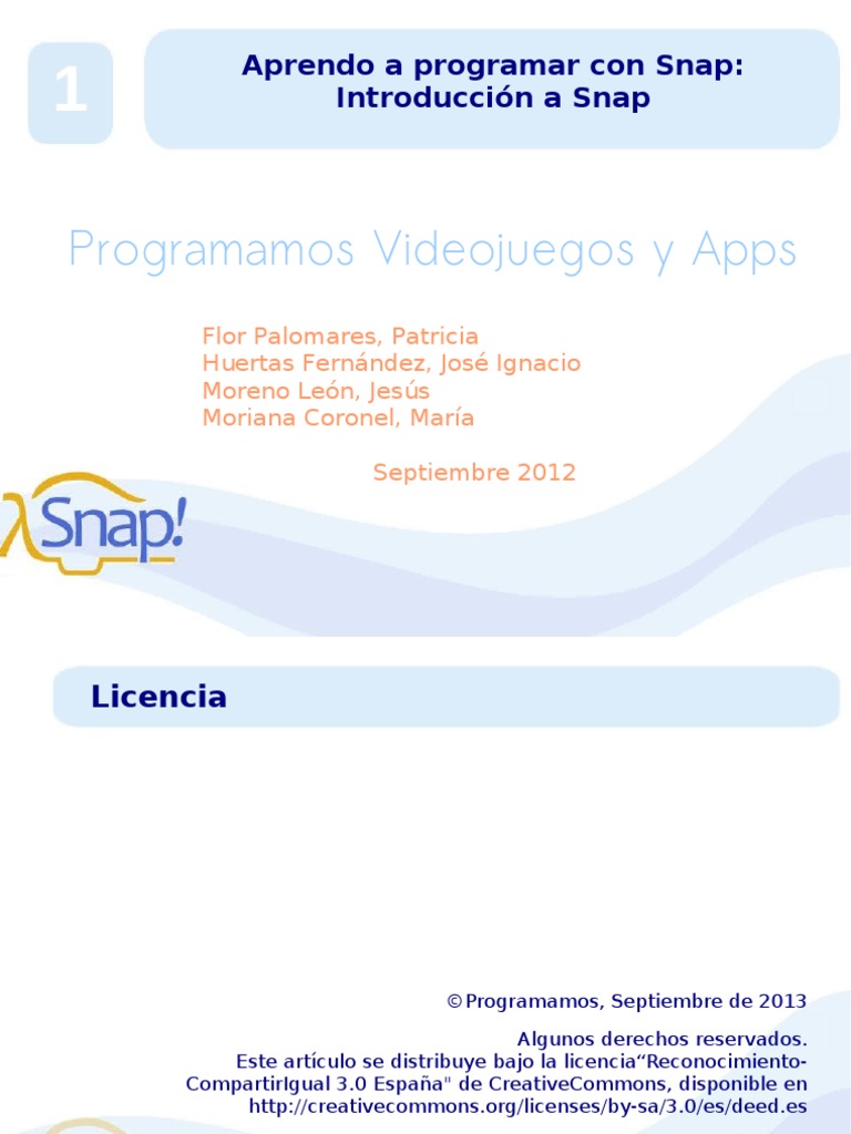 Introducción a la programación con Snap | PDF | Software | Software de ...