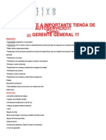 ¡¡¡Intégrate A Importante Tienda de Autoservicio!!! Como: ¡¡¡ Gerente General !!!