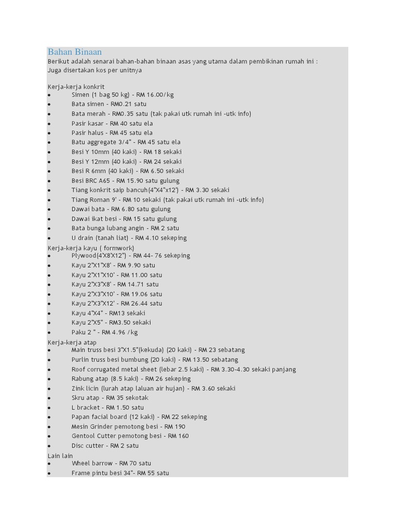 Doc Bahan Bahan Binaan Rumah Sejarah Sejarah Senibina Rumah Rumah Syahirah Syahirah Academia Edu