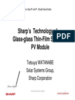 Tetsuya Watanabe Sharps Technology of Glass Glass Thin Film Silicon PV Module