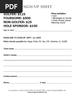 Sign Up Sheet