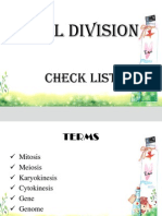 Cell Division: Check List