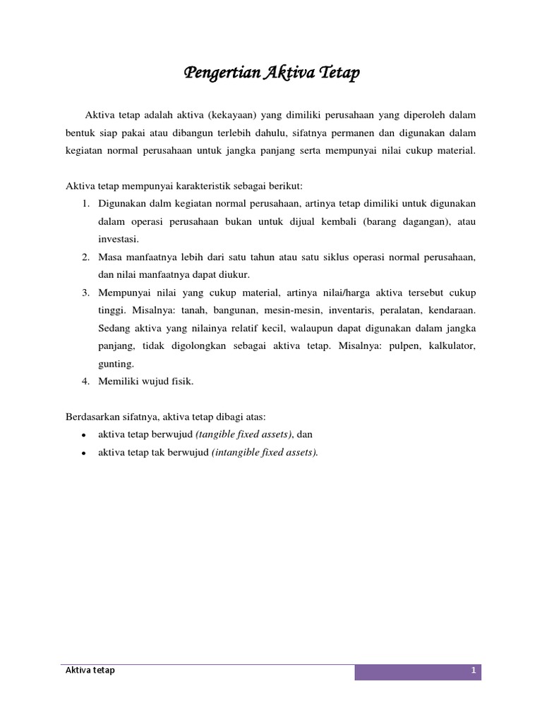 penghentian aktiva tetap Nilai Buku Penyusutan