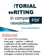 Editorial Writing in Company Newletters