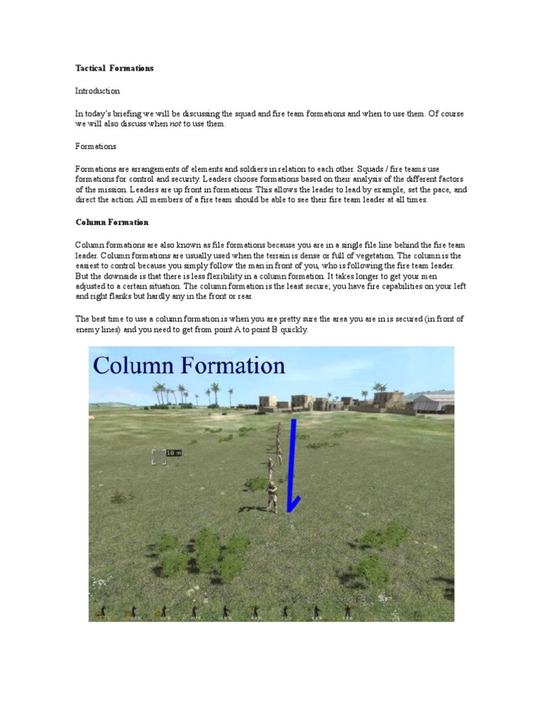 Tactical Formations | PDF | Staff Sergeant | Sergeant