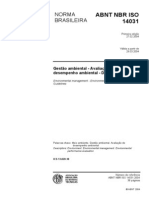 ABNT NBR ISO 14031 - Gestão Ambiental - Avaliação de Desempenho Ambiental - Diretrizes