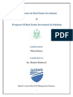 Global Issues in Real Estate Investment & Prospects of Real Estate Investment in Pakistan