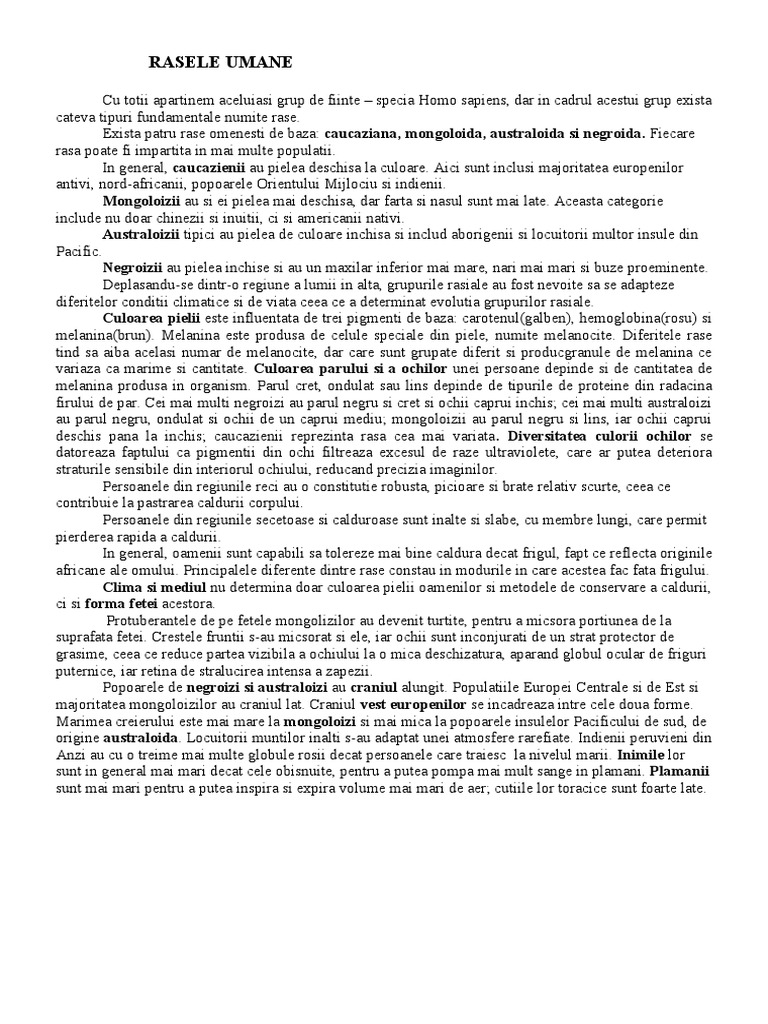 Rase Umane | PDF