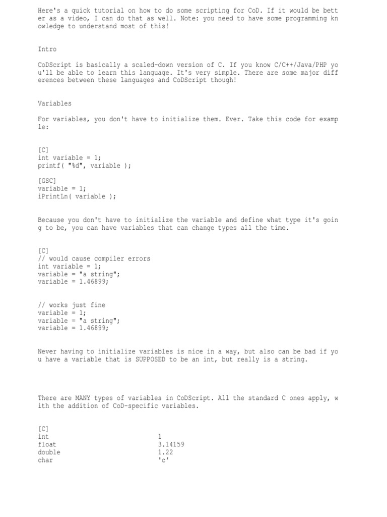 How TO Program in GSC | PDF | C (Programming Language) | Variable ...