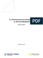 La Participacion Ciudadana y El Sistema Representativo