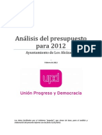 Informe Presupuesto 2012 Los Alcazares-murcia