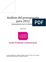 Informe Presupuesto 2012 Los Alcazares-Murcia