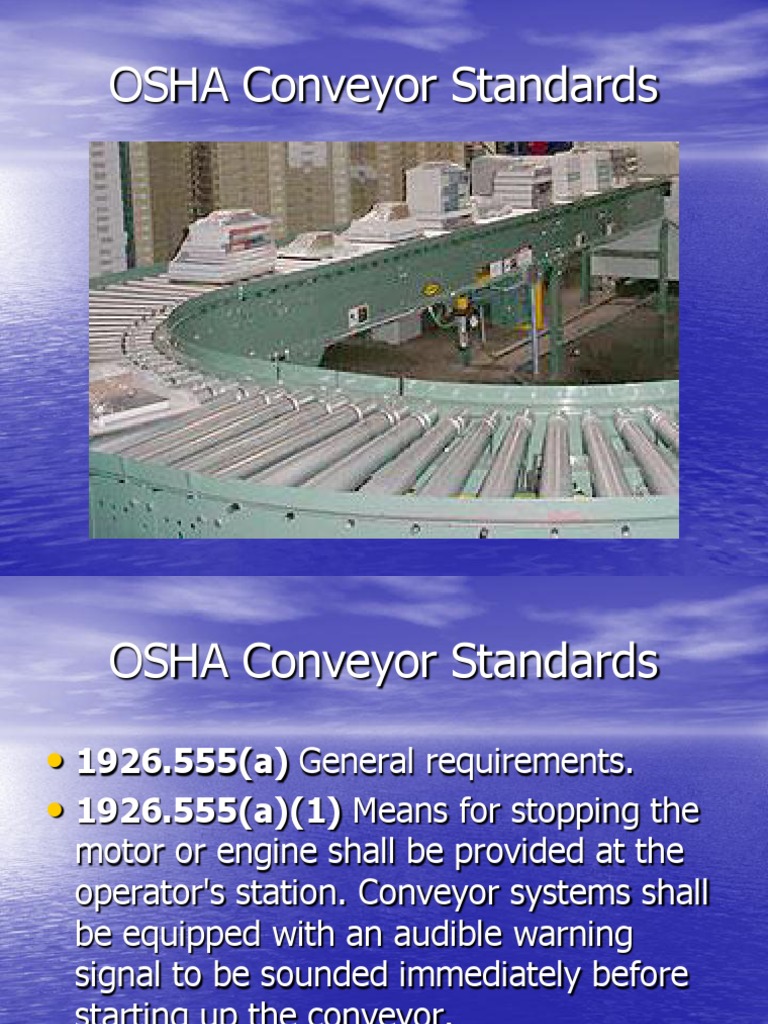 OSHA Conveyor Standards Safety Transmission (Mechanics)