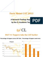 CAT 2013 Facts Report: Toppers Take Exam Earlier