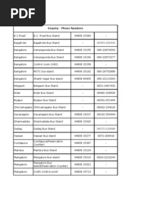 Enquiry Ksrtc Pdf Public Transport Bus Transport