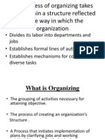 The Process of Organizing Takes Place Within A Structure Reflected by The Way in Which The Organization